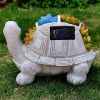 Outdoor Solar LED Turtle Light Succulents Planter Stand Garden Gnomes Statue Ornament Resin Home Terrace Accesorries Decorations