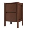 Mid Century Modern Wood 2-Drawer Nightstand Bedside Table for Bedroom, Living Room, Rich Walnut