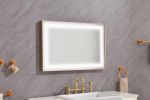 36*24 LED Lighted Bathroom Wall Mounted Mirror with High Lumen+Anti-Fog Separately Control