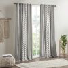 Imani Cotton Printed Curtain Panel with Chenille Stripe and Lining