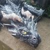 Outdoor Garden Big Squatting Dragon Sculpture Dragon Guardian Statue Garden Dragon Sculpture Statue Decoration Gothic Dragon