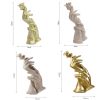 Home Decoration Resin Sculpture Statue Living Room Wine Cabinet Modern Fashion Hand-held Rose Ornaments Golden Crafts Gift