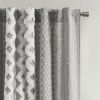 Imani Cotton Printed Curtain Panel with Chenille Stripe and Lining