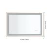 36*24 LED Lighted Bathroom Wall Mounted Mirror with High Lumen+Anti-Fog Separately Control