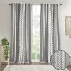 Imani Cotton Printed Curtain Panel with Chenille Stripe and Lining